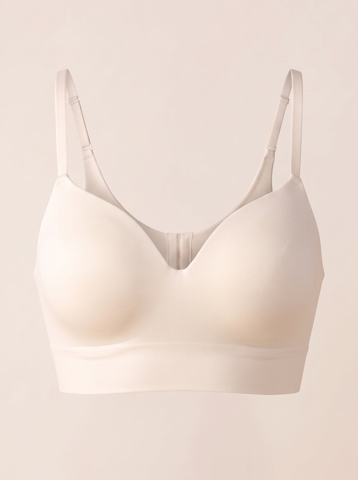 Snug Wireless Shaping Bra in Chai, front view, shown without a model