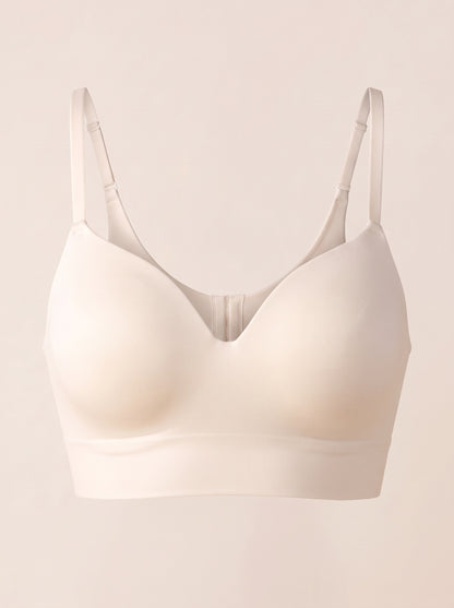 Snug Wireless Shaping Bra in Chai, front view, shown without a model